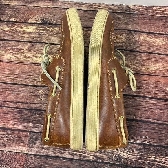 Sperry Men's Top Sider Gold Cup Boat ASV 2 Eye Brown Leather Shoes Size 9M - Picture 2 of 16